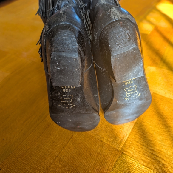 Fringed Leather Cowboy Boots - Picture 5 of 8